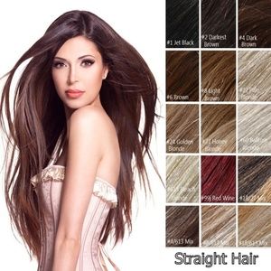 Accessories Straight Hair Extensions 23 1b Natural Jet Black